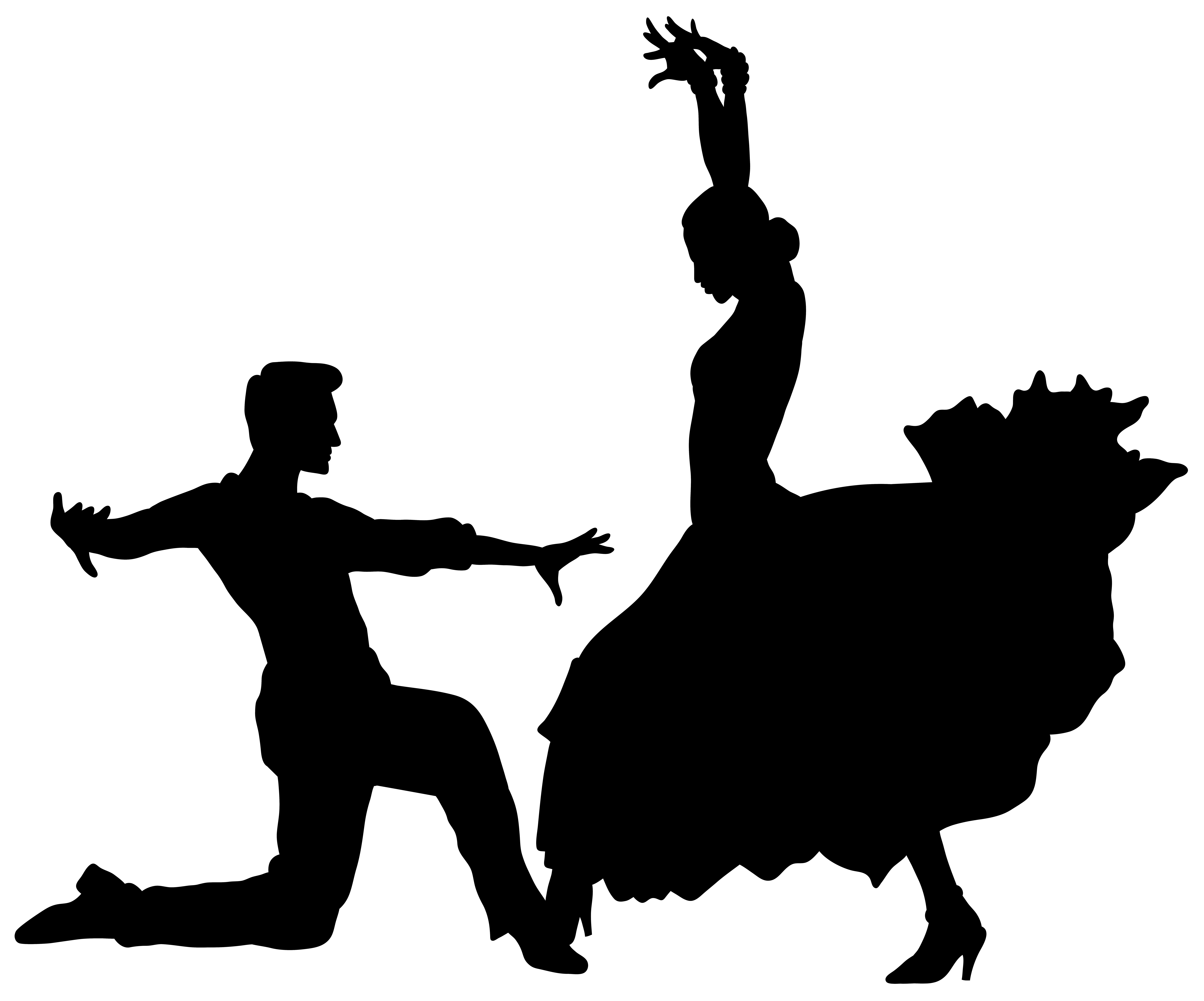 8000x6649 Flamenco Dancers Silhouette PNG .