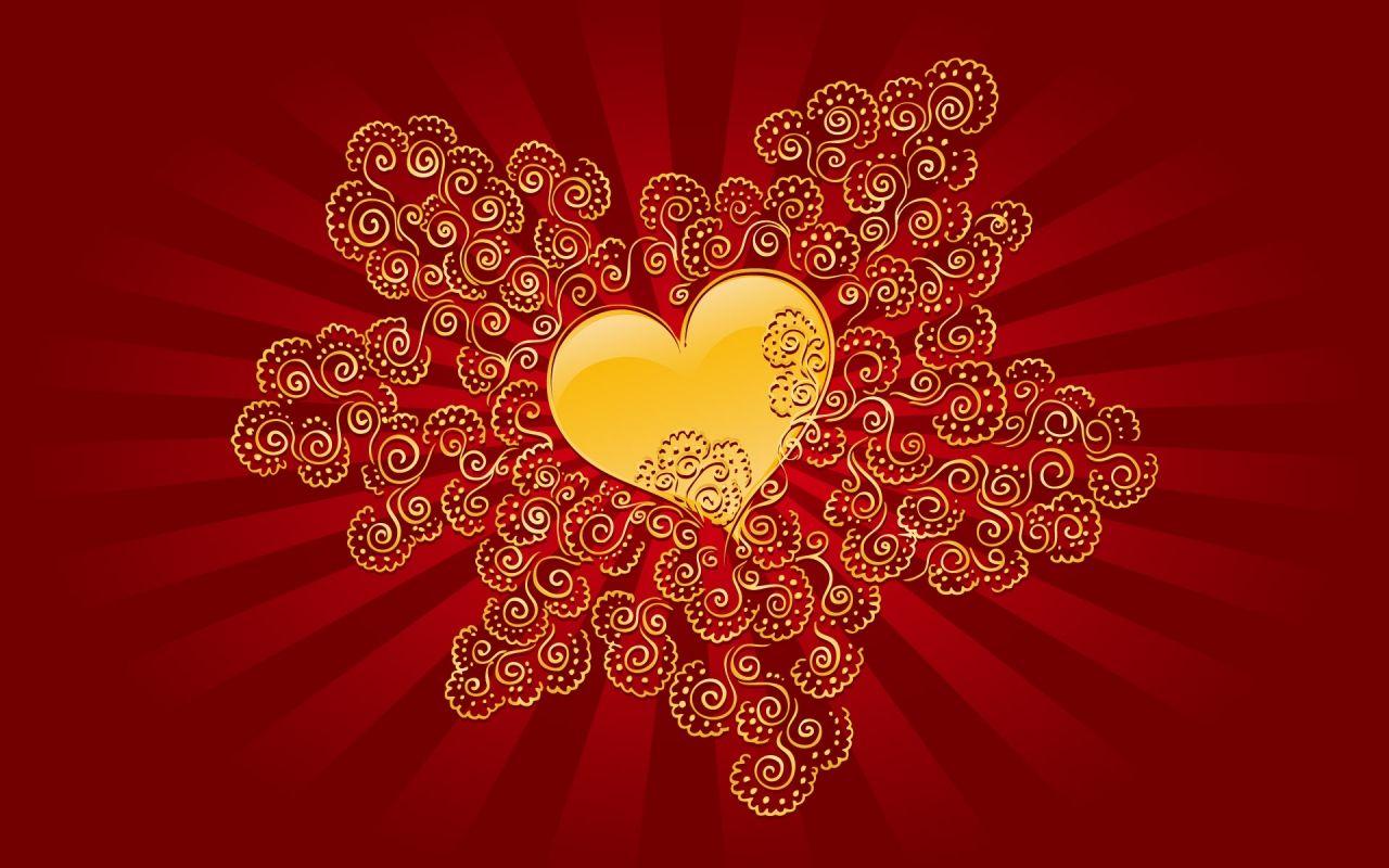 1280x800 Gold heart, photo, picture, download .