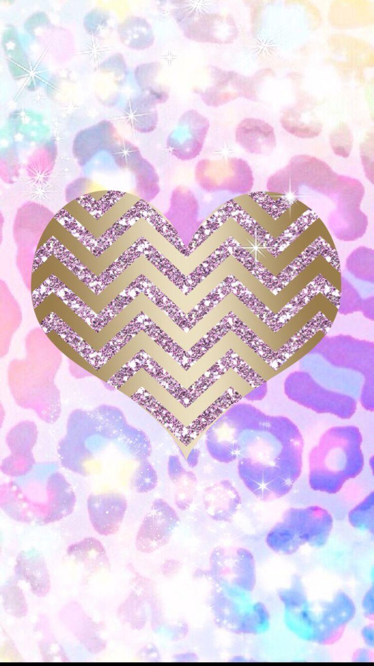 736x1309 Glitter Heart Wallpaper For iPhone .