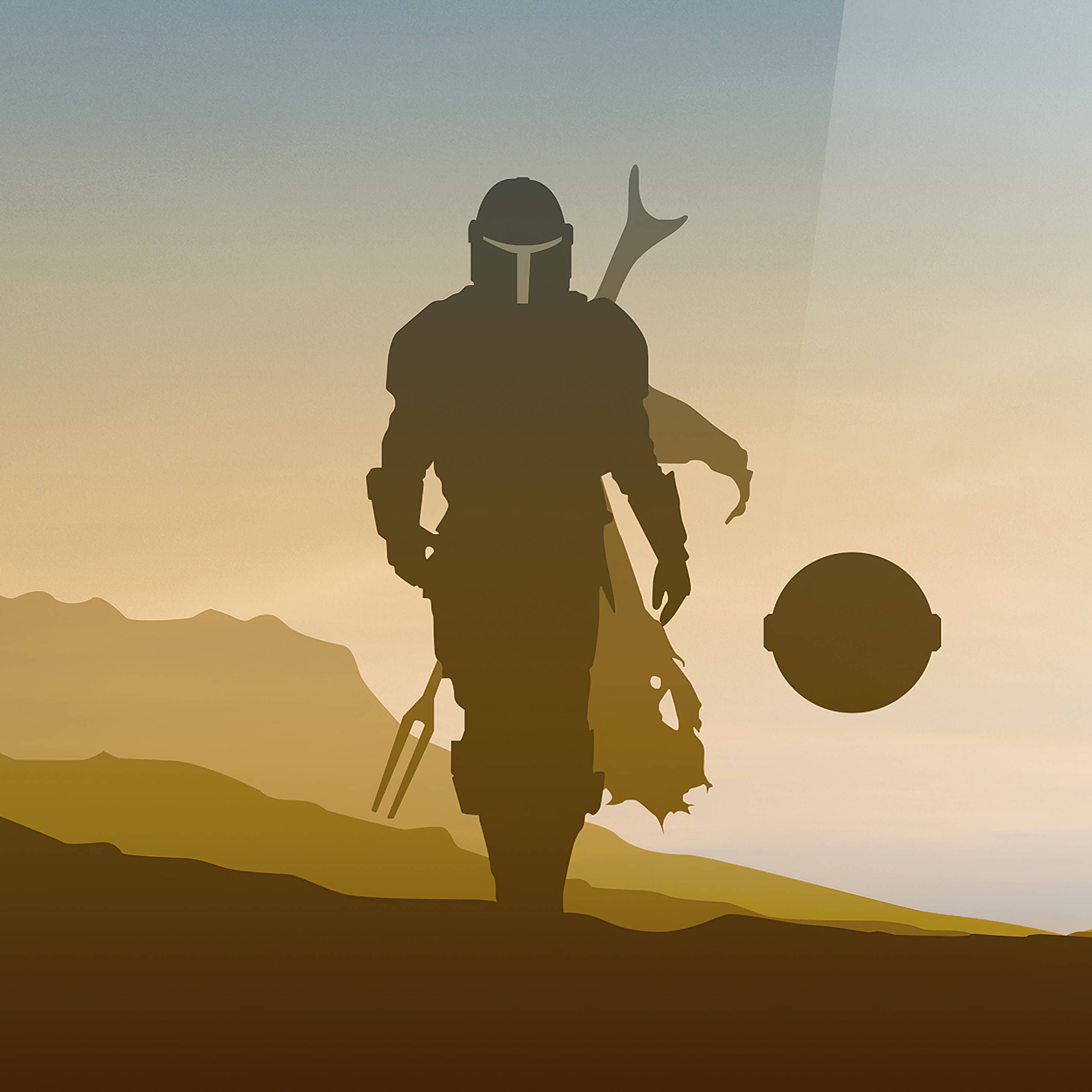 2932x2932 Star Wars The Mandalorian 4k Minimalist iPad Pro Retina Display Wallpaper, HD Minimalist 4K Wallpaper, Image, Photo and Background