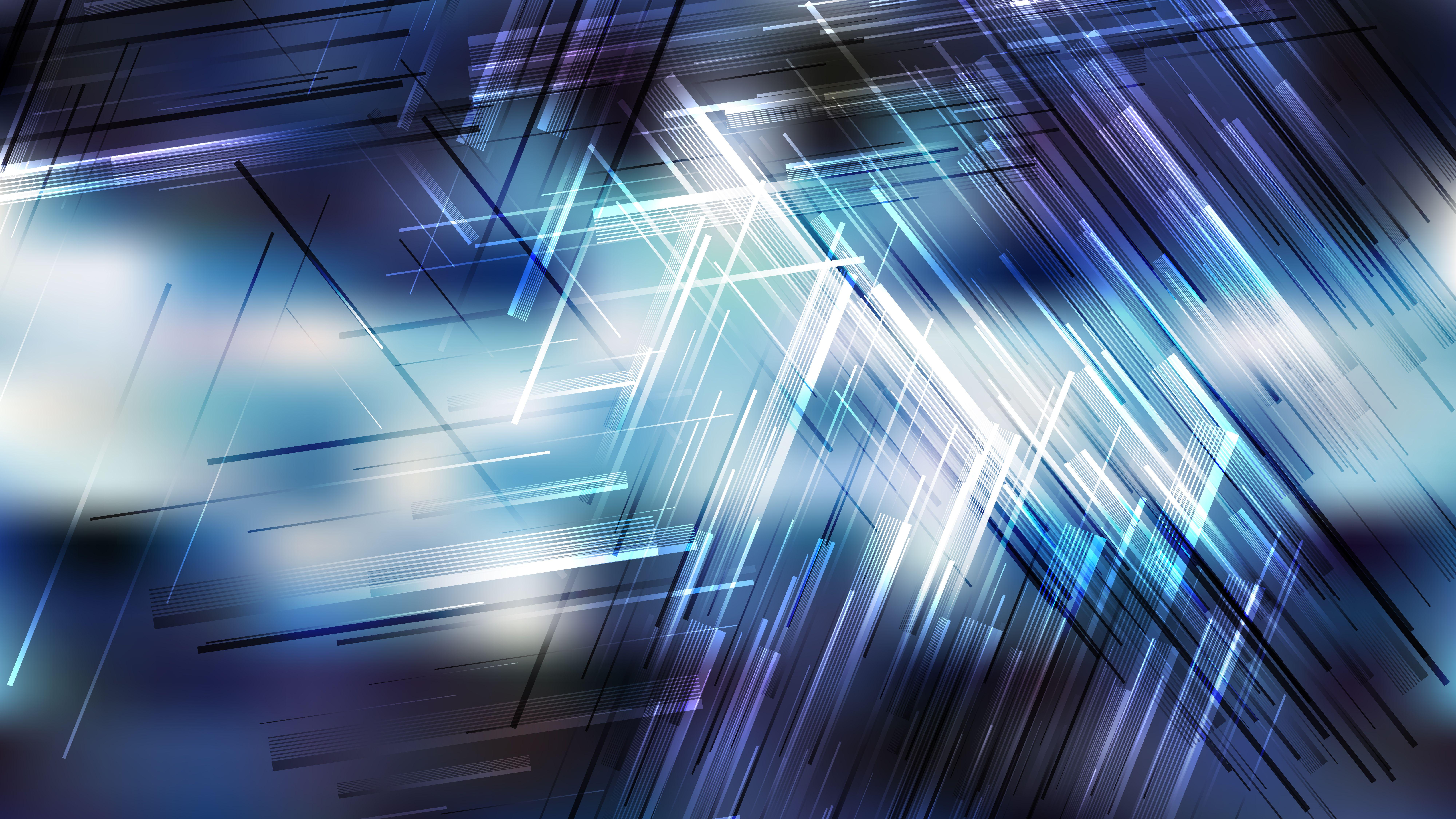 8000x4500 Free Blue Black and White Random Chaotic Lines Abstract Background