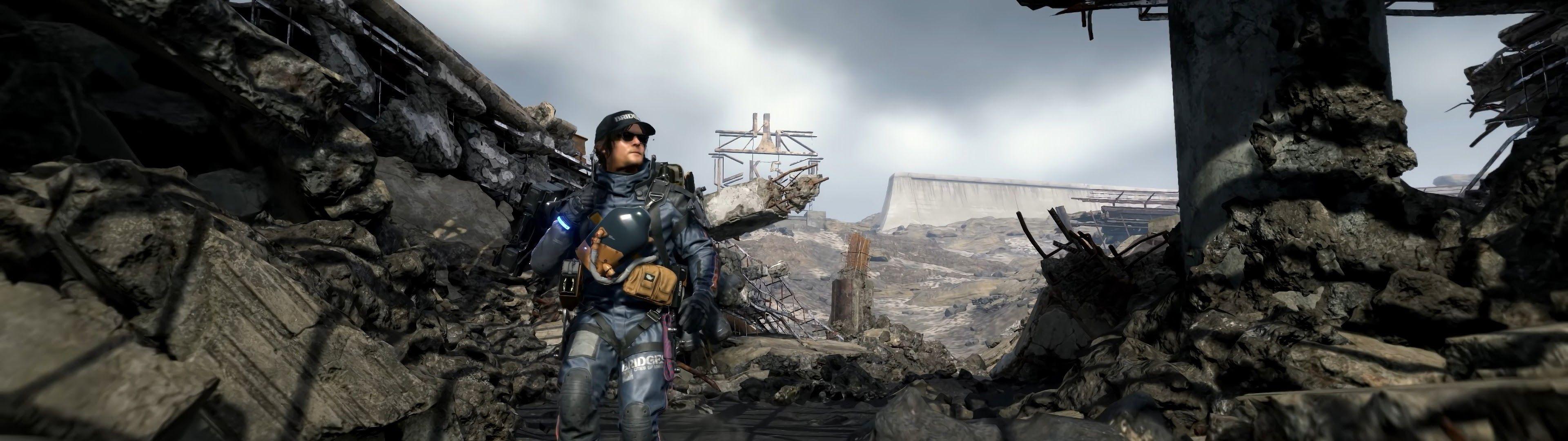 3840x1080 Death Stranding, Sam, Norman Reedus, 4k, Stranding Weapons