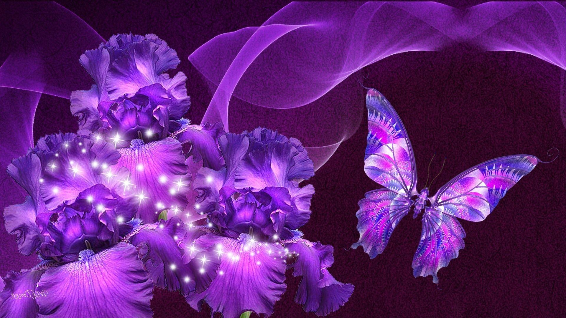 1920x1080 Purple Butterflies Wallpaper