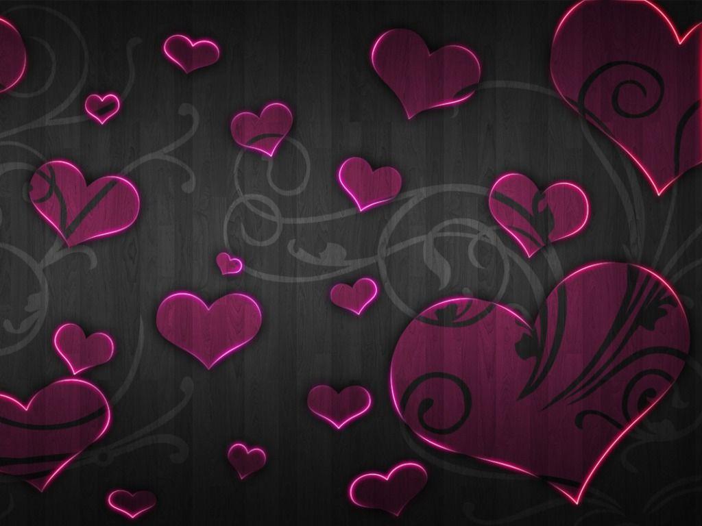 1024x768 Cute Valentine's Day Wallpaper Cute and Lovely Passionate Valentine's Day. Heart wallpaper, Pink and black wallpaper, Valentines wallpaper