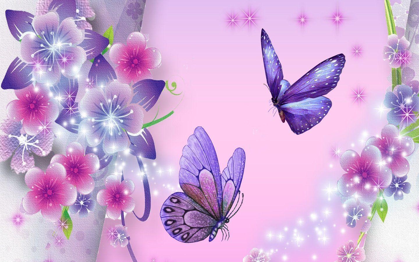 1440x900 Purple Butterfly Desktop Wallpaper