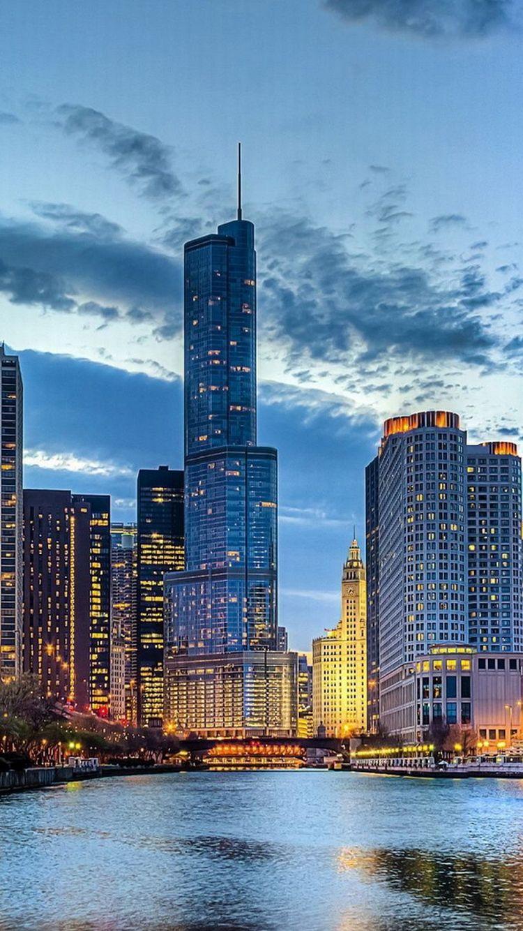 750x1334 Chicago Skyscrapers Morning iPhone 6 Wallpaper HD