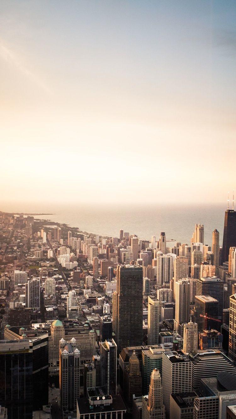 750x1334 Chicago Cityscape Buildings Sea 5k iPhone iPhone 6S, iPhone 7 HD 4k Wallpaper, Image, Background, Photo and Picture