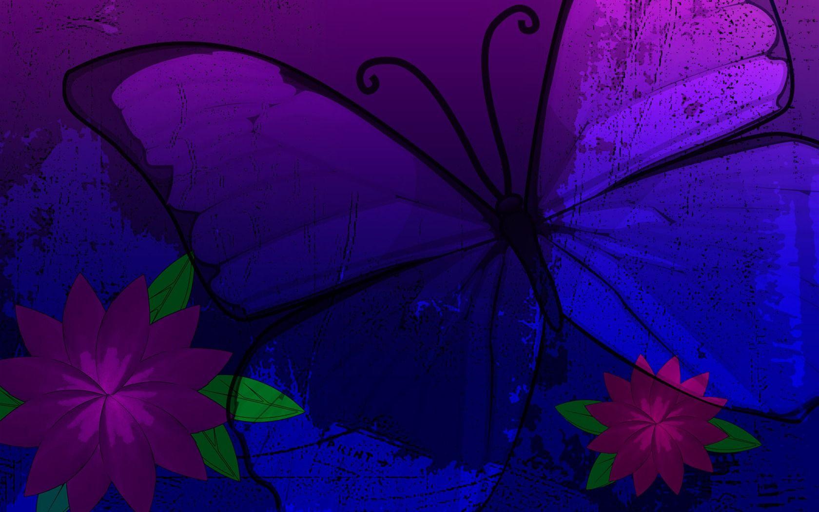 1680x1050 Purple Butterfly
