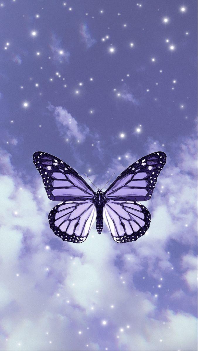 676x1200 Butterfly Aesthetic Wallpaper With Bling