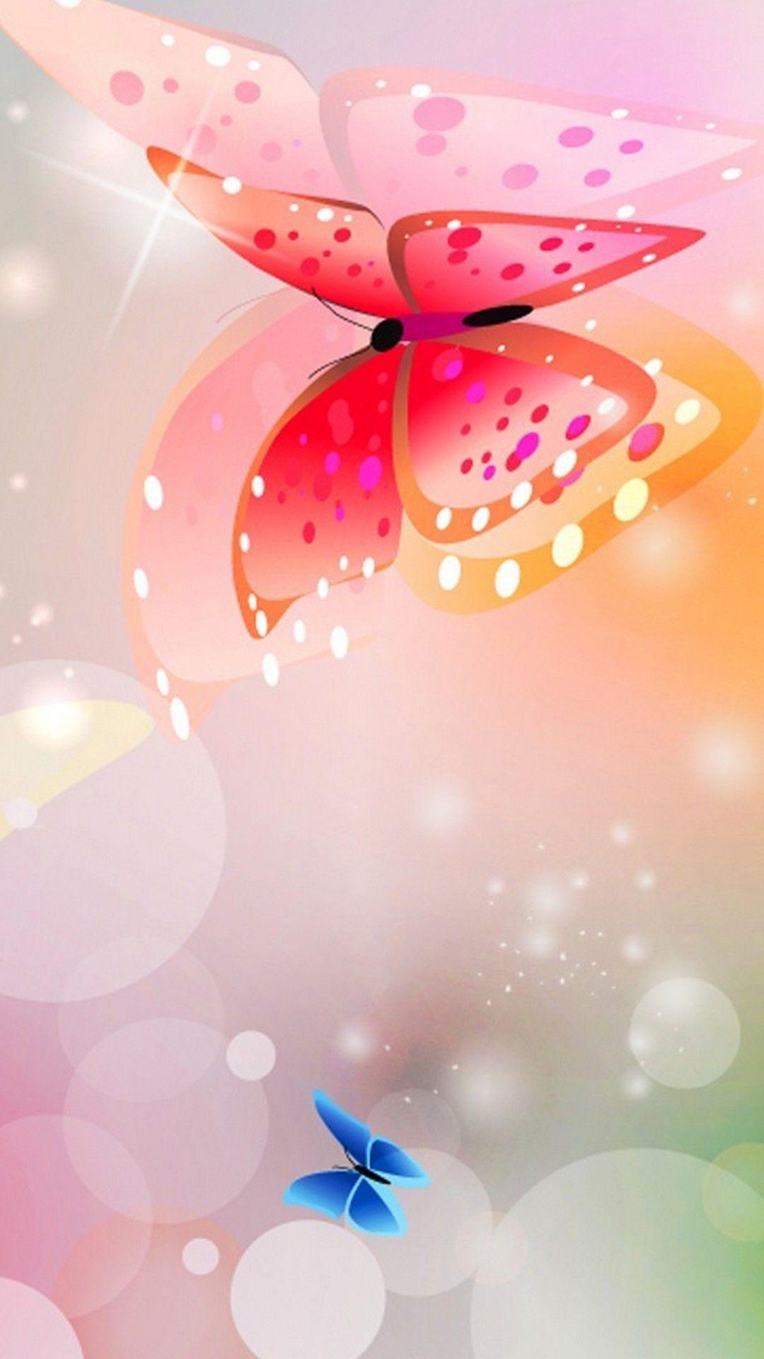 Hình nền con bướm hồng 1080x1920 cho Android - Hình nền Android 2021