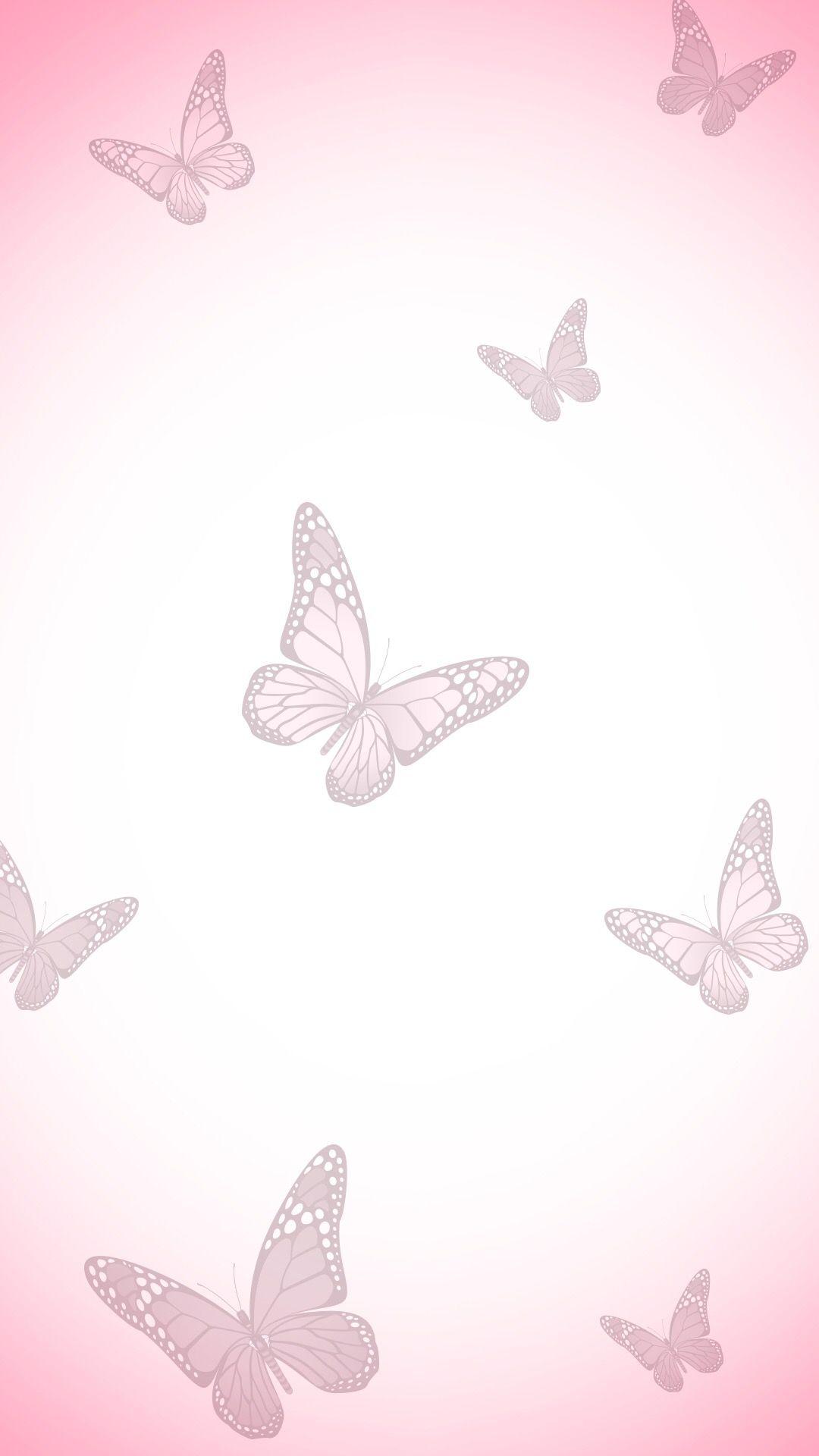 Hình nền con bướm hồng dễ thương 1080x1920