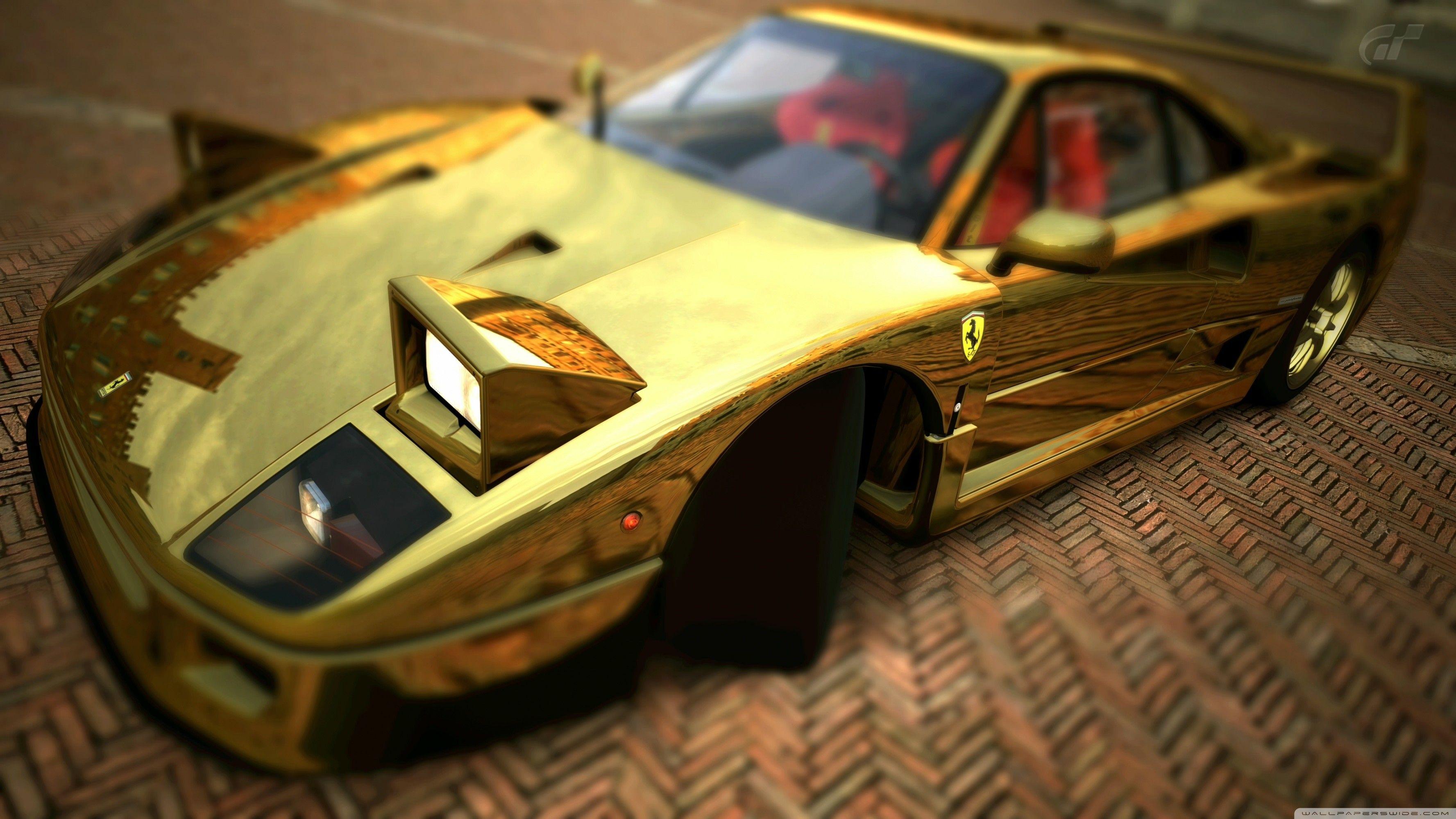 3554x1999 Cool Gold Cars Wallpaper. Background. Photo. Image