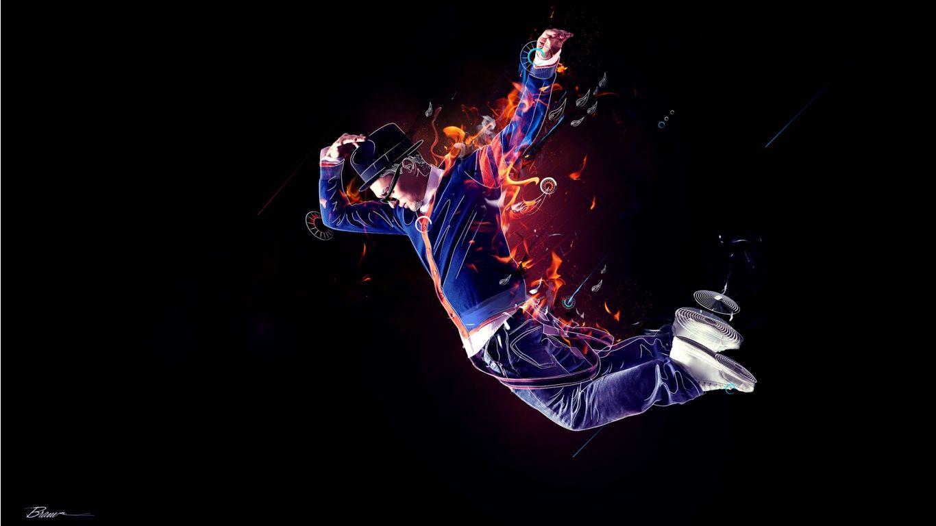 1366x768 Dance Music Colored Black Wallpaper HD Desktop Mobile Wallpaper For Mobile Wallpaper & Background Download