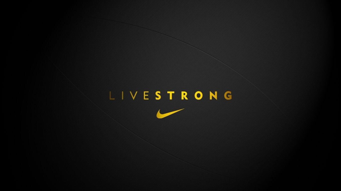 1366x768 Black Gold Nike Wallpaper
