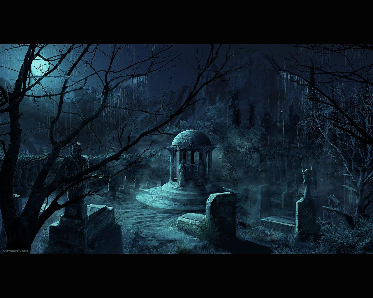 1280x1024 Image Cemetery Gothic Fantasy Fantasy