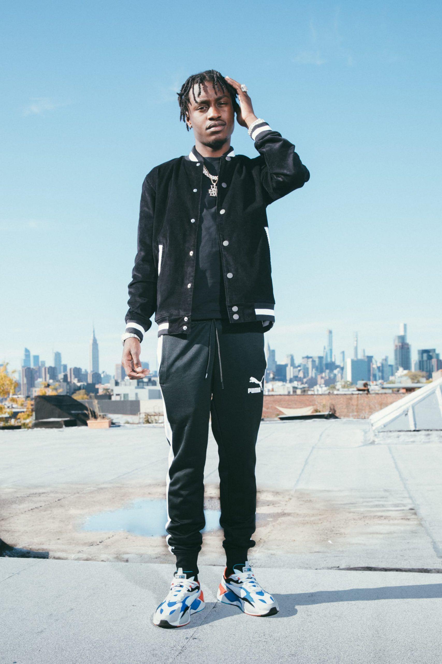 1707x2560 Wp Content Uploads 2020 02 Lil Tjay Rooftop Black. Lil Tay, Cute Black Guys, Lil Pump