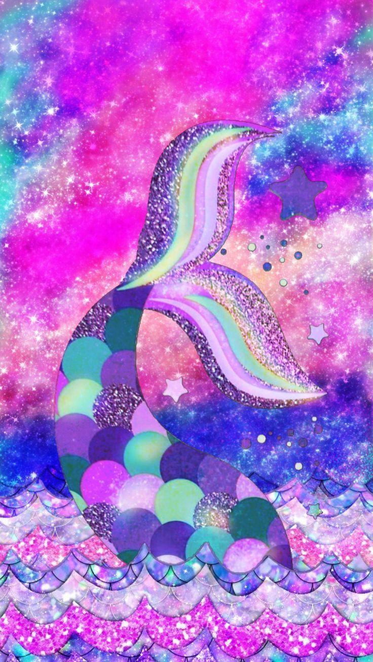736x1306 Galaxy Mermaid Tale made by me #purple #sparkly #wallpaper #background #spark. Mermaid wallpaper, Mermaid wallpaper background, Cute girl wallpaper