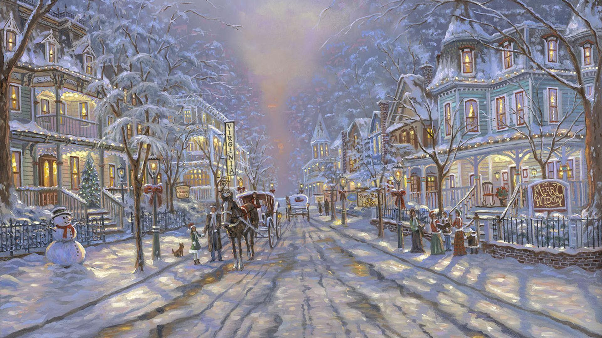 1920x1080 Victorian Christmas Wallpaper background picture