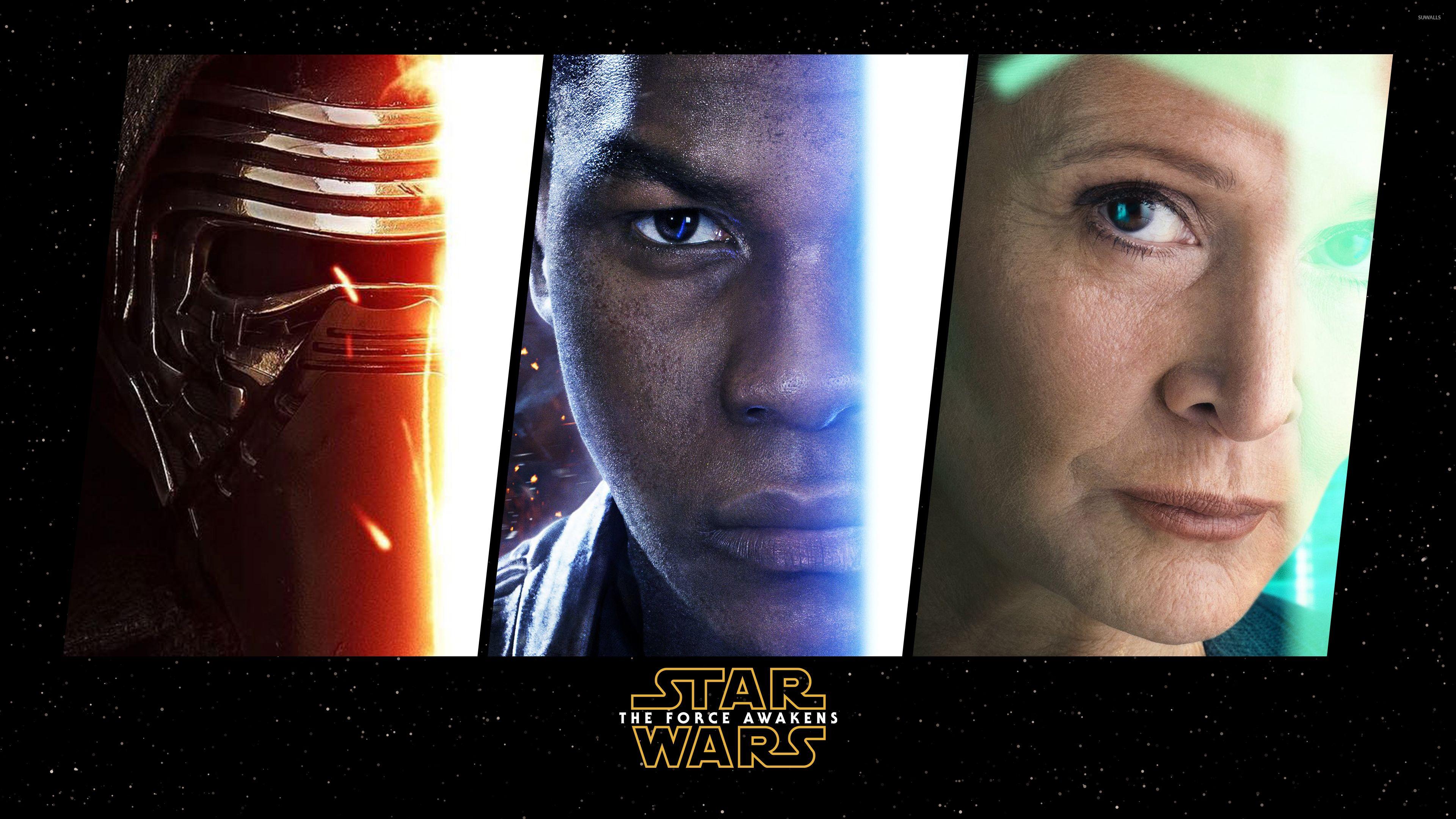 3840x2160 Kylo Ren, Finn and Leia in Star Wars: The Force Awakens wallpaper wallpaper