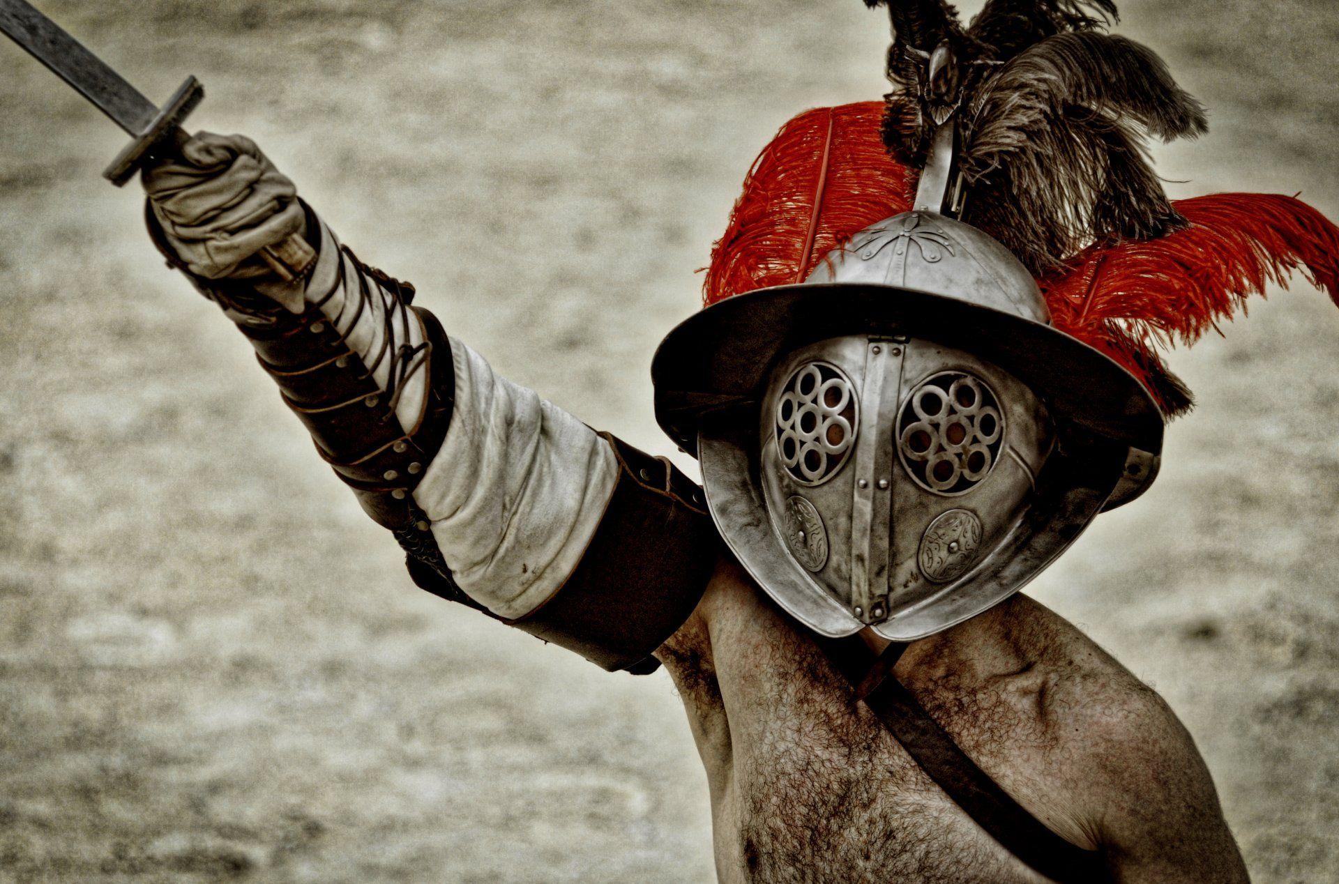 1920x1268 Gladiator Armour Helmet Sword Greeting HD Wallpaper