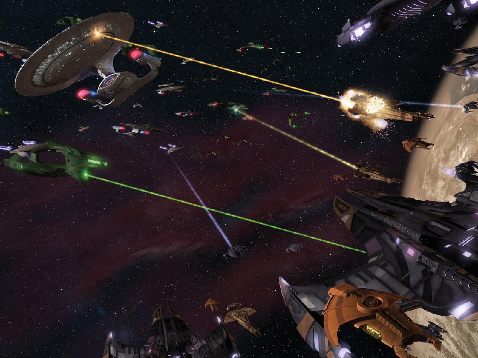 1600x1200 Star Trek Battle Scene, free Star Trek computer desktop wallpaper