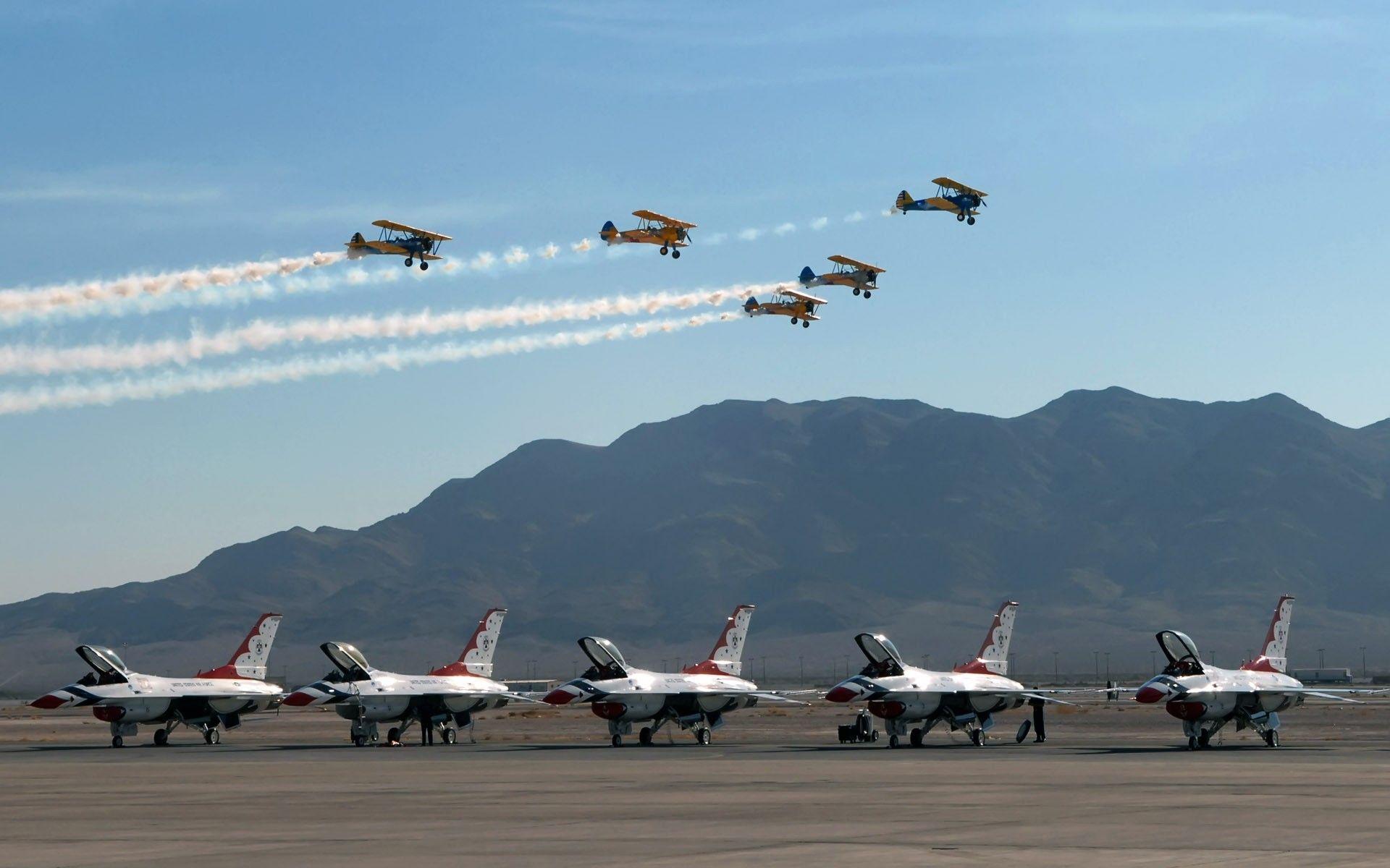 1920x1200 World War I Era Aircraft Perform Wallpaper