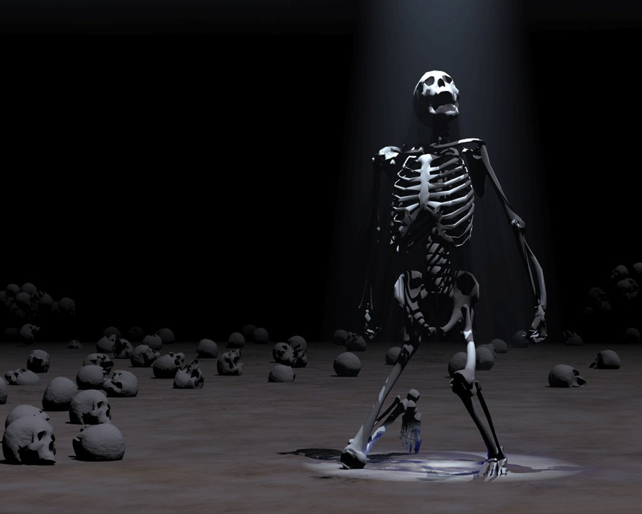 1280x1024 3D Skeleton Wallpaper