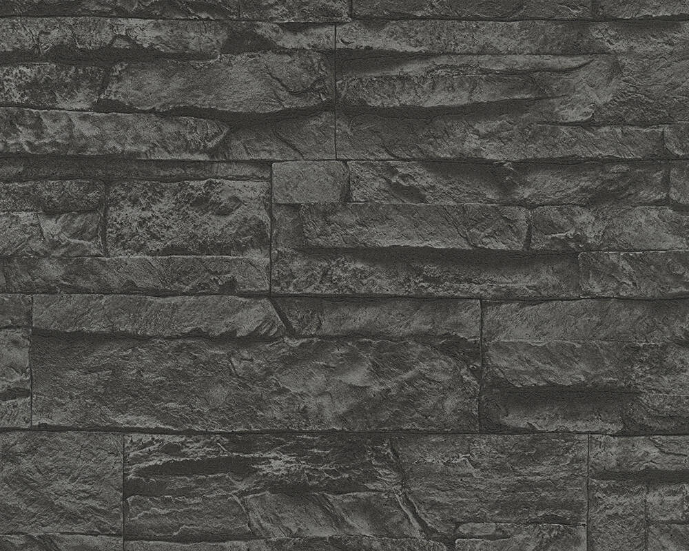 1000x800 A.S. Création Wallpaper «Stone, 3D, Black, Grey» 707123