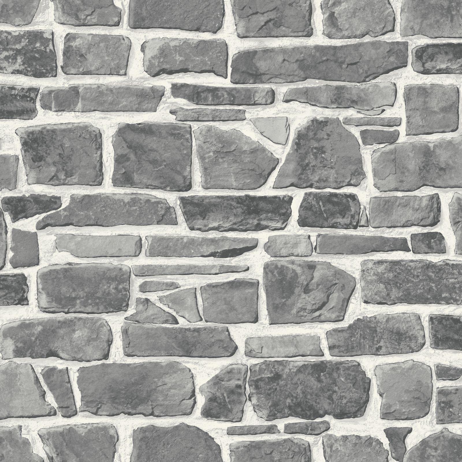 1600x1600 GREY STONE WALL WALLPAPER 265620 BRICK WALL ROOM DECOR 4000441265620