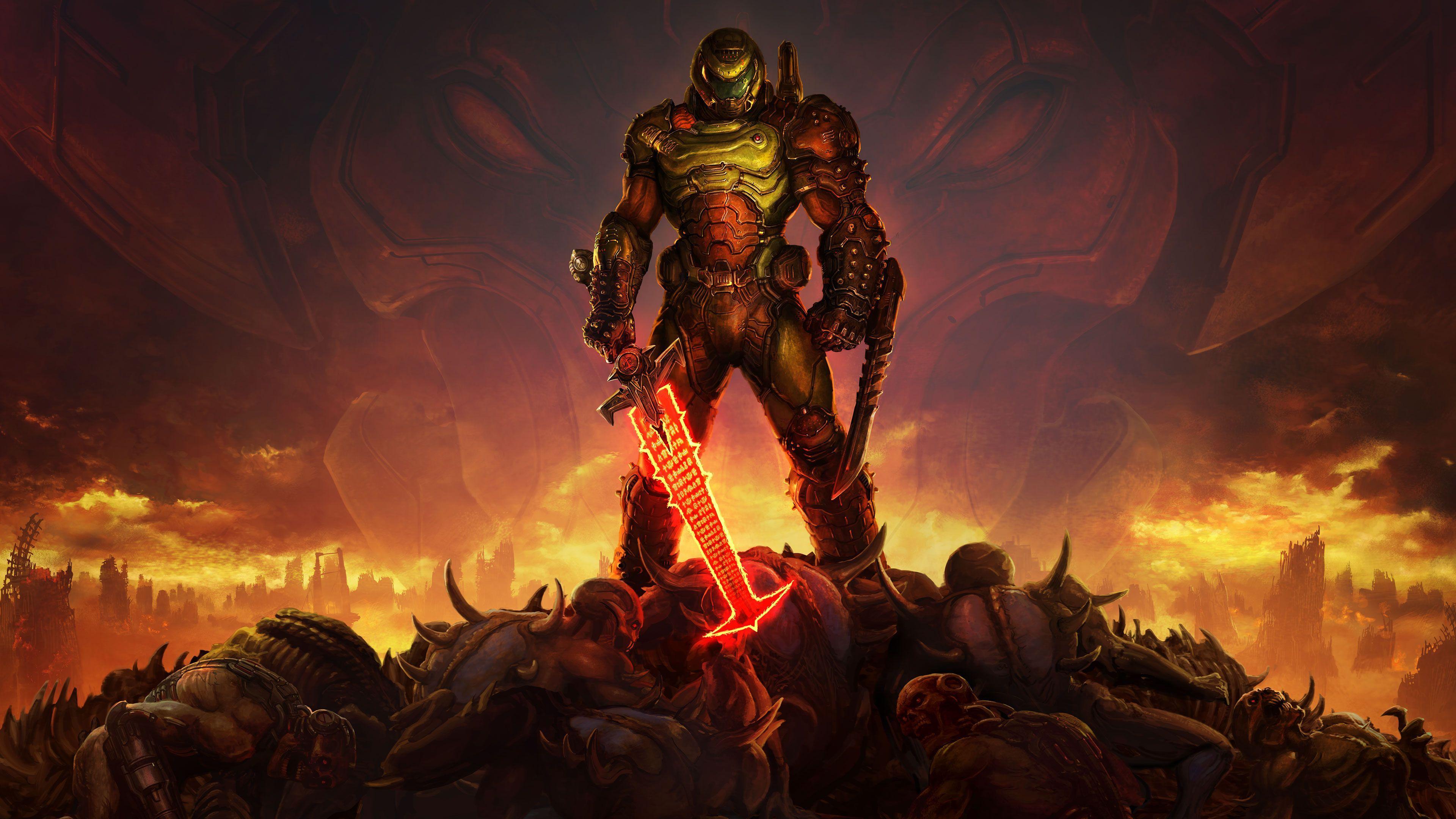 Awesome Doom Slayer Wallpapers Top Free Awesome Doom Slayer Backgrounds Wallpaperaccess