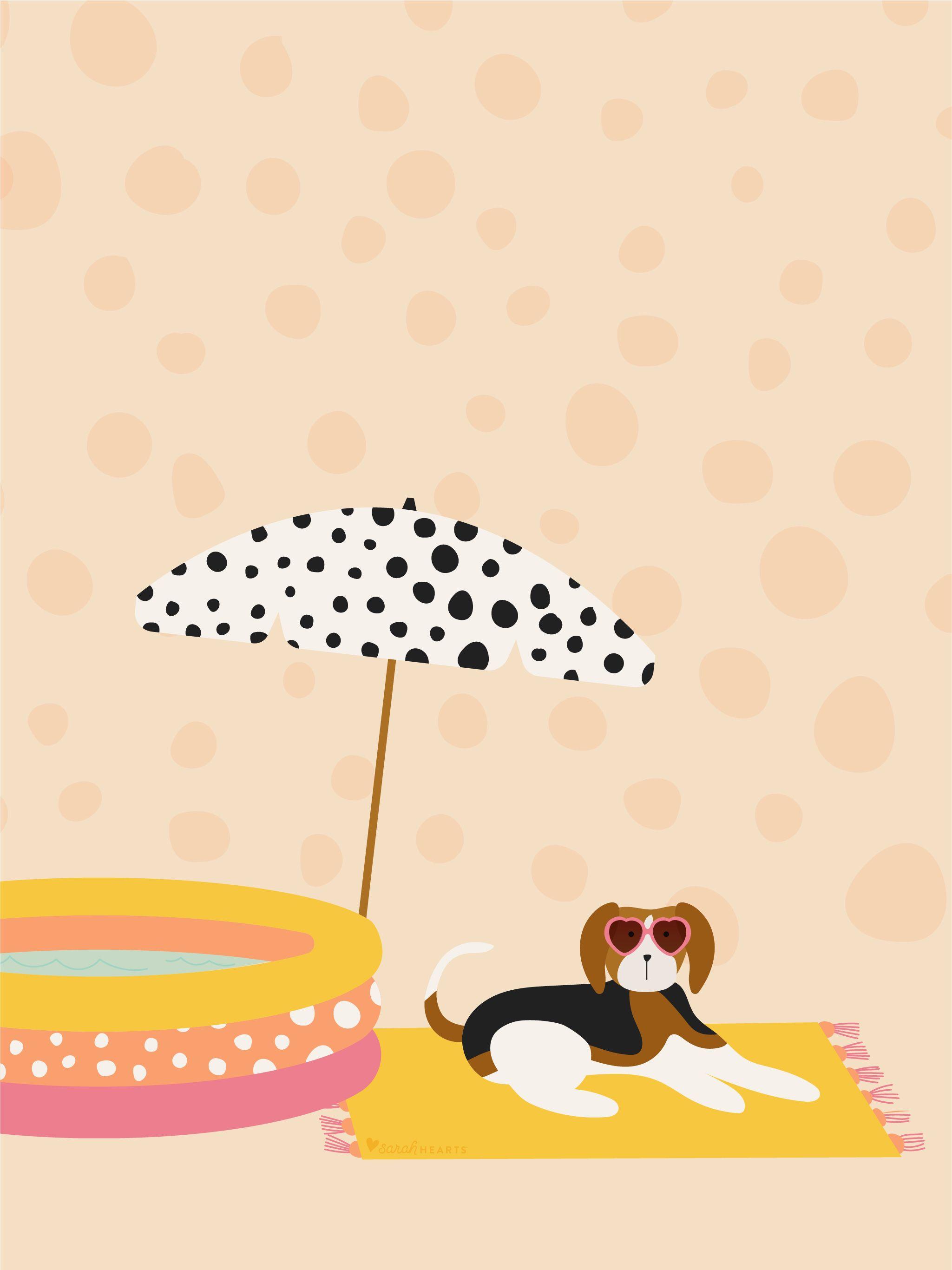 2049x2733 August 2020 Dog and Pool Calendar Wallpaper