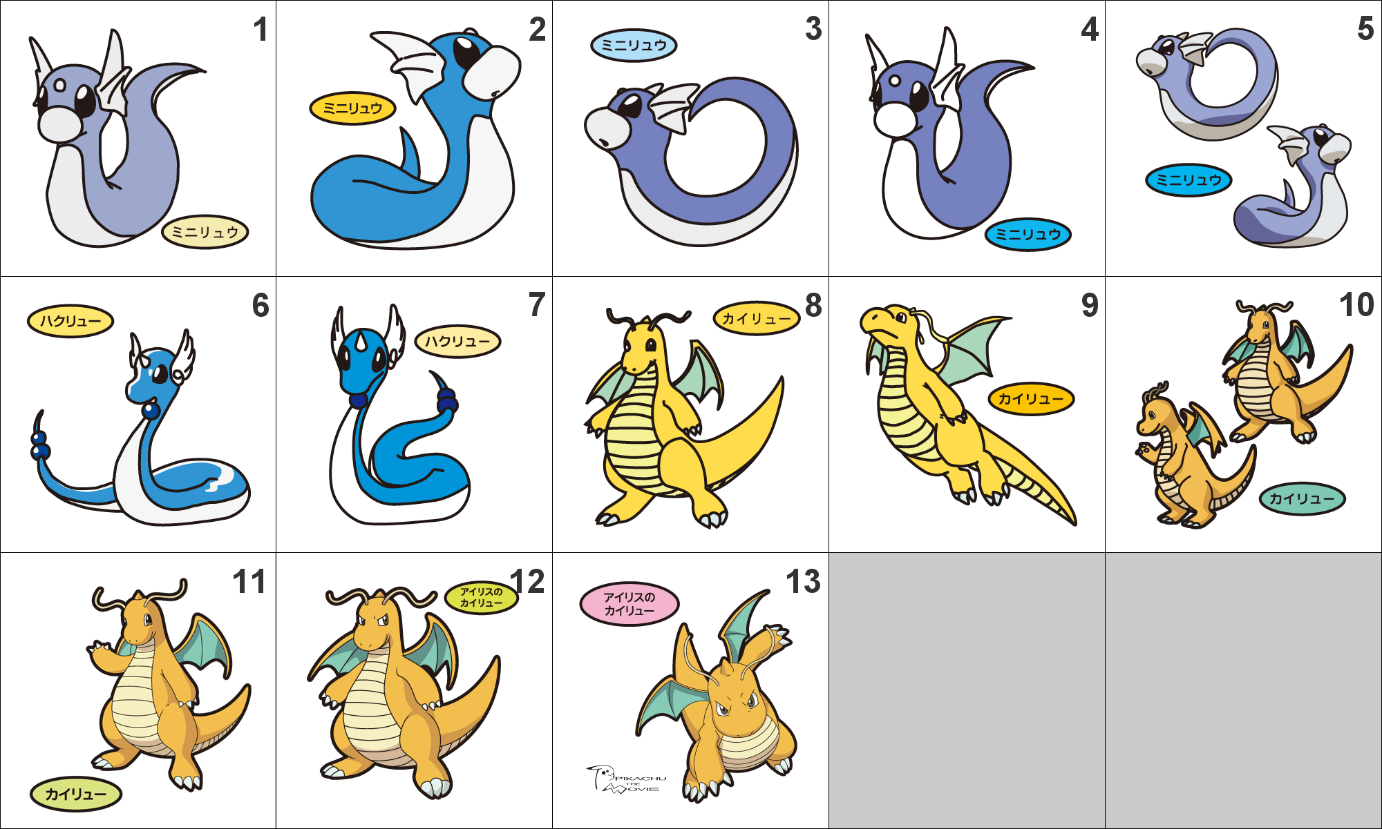 2000x1201 149 Dratini, Dragonair, Dragonite Pan Stickers Pokemon