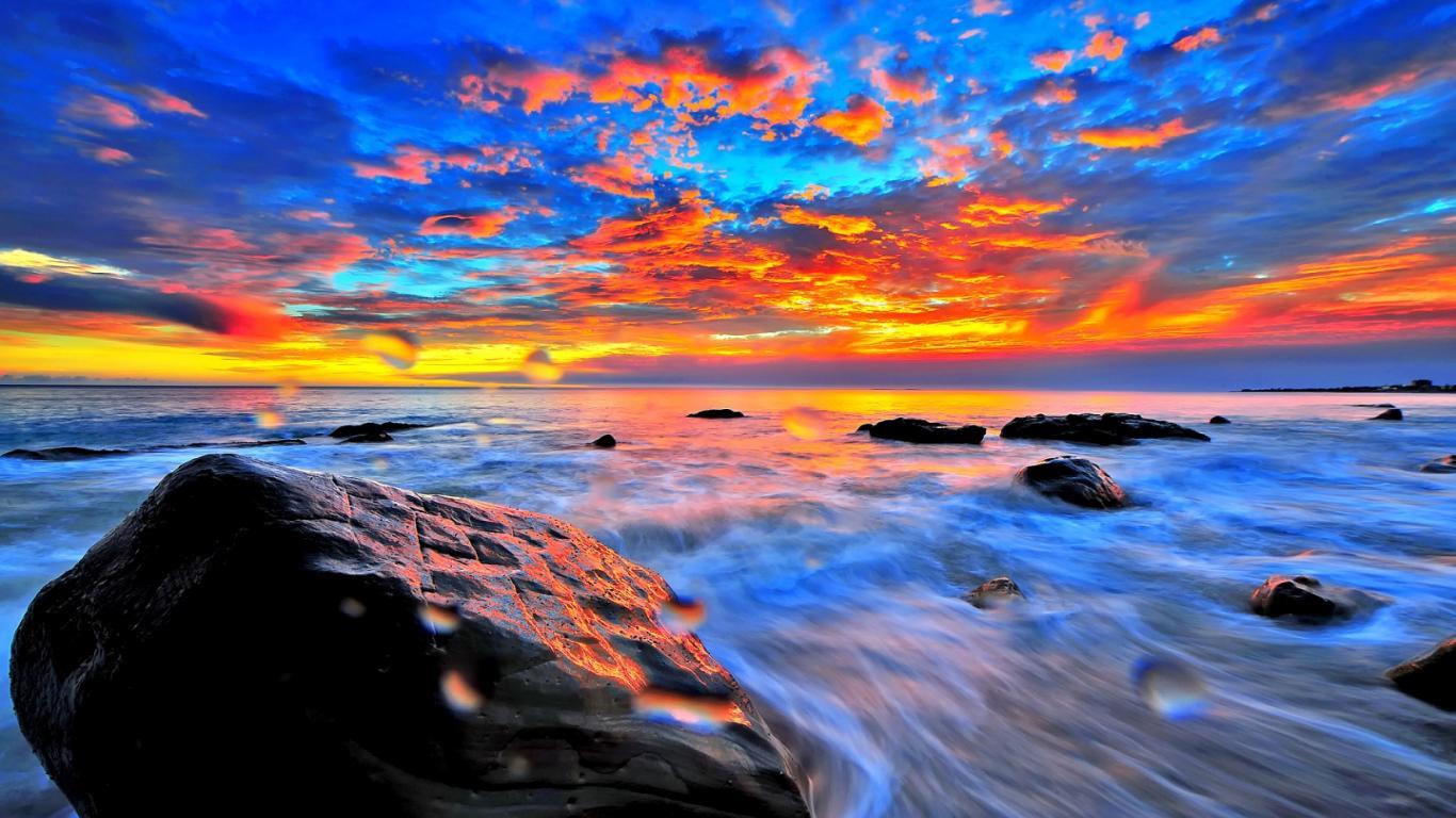 1366x768 Amazing Sunset