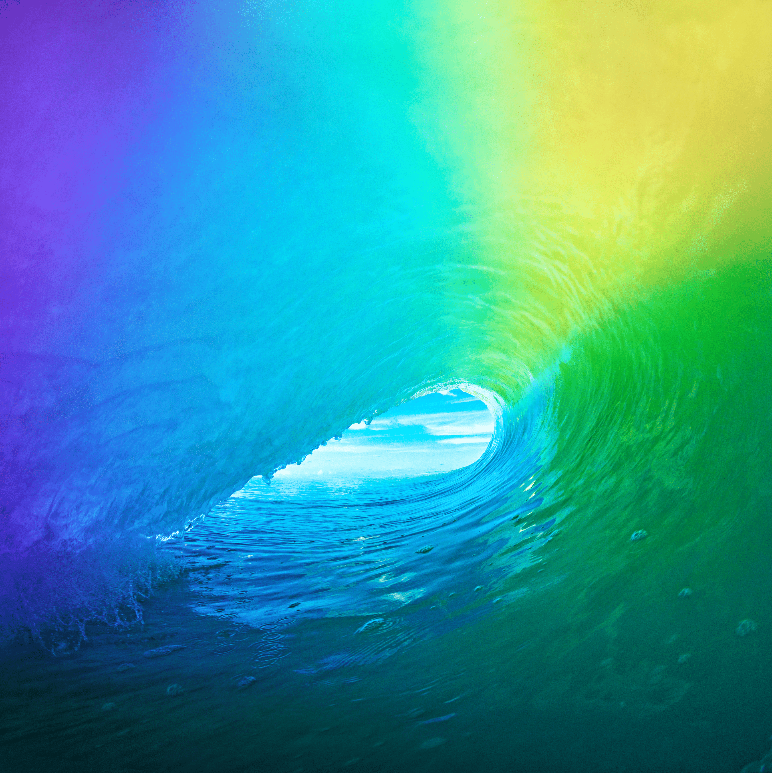 2712x2706 Colored Wave Default iOS 9 Wallpaper