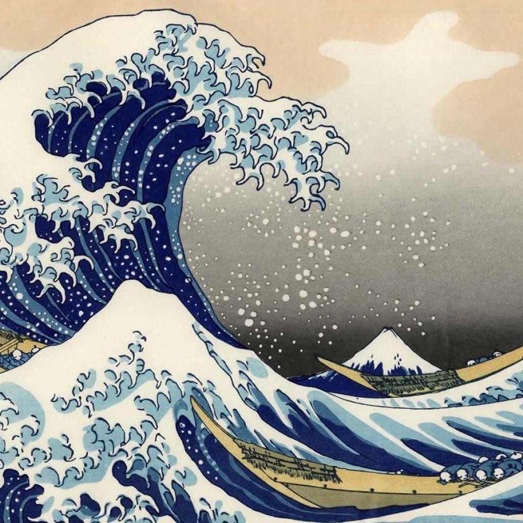 1024x1024 Japanese Wave Wallpaper