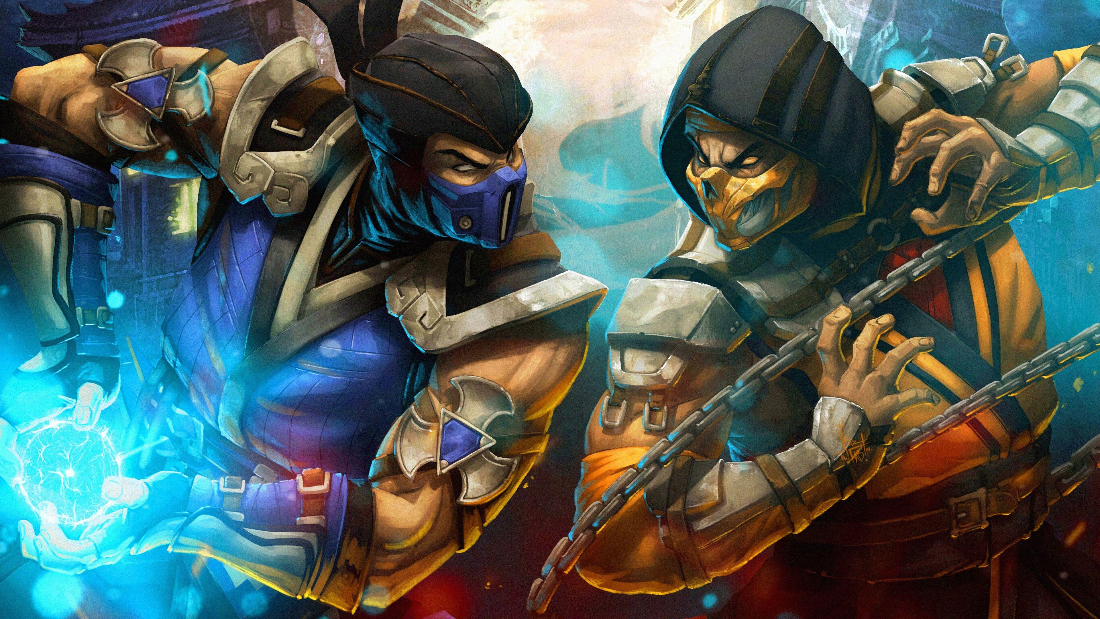 3840x2160 Mortal Kombat Subzero vs Scorpion Wallpaper 4k Ultra HD