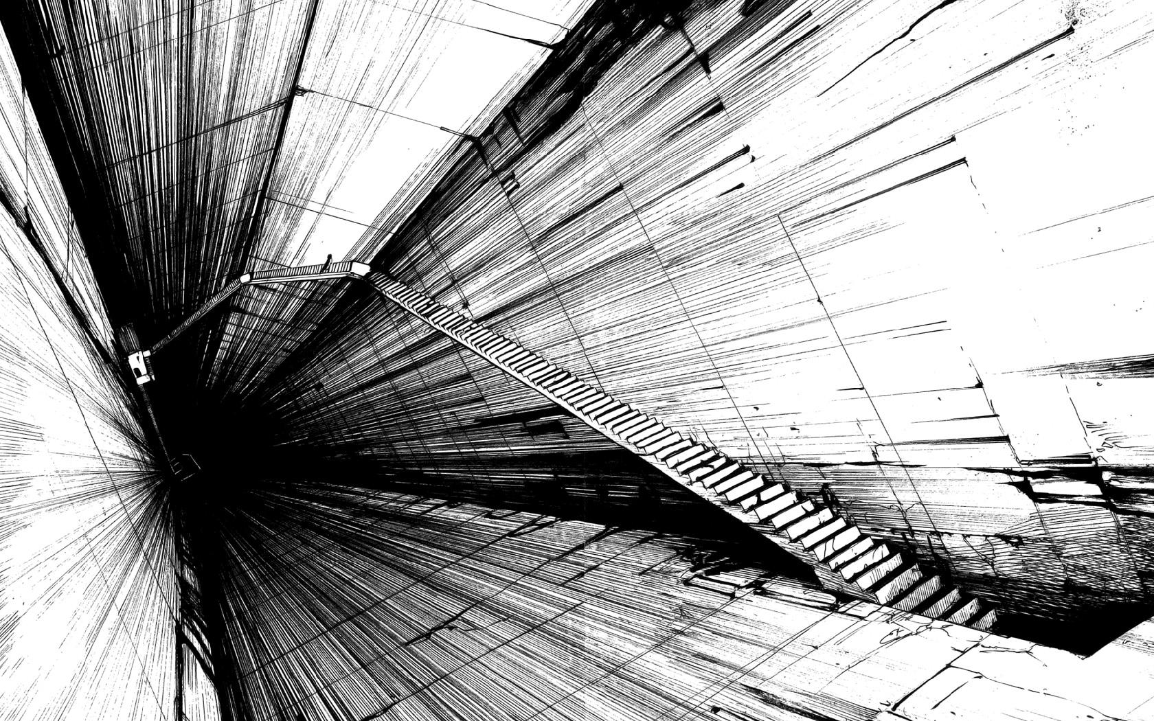 1680x1050 Black And White Abstract Wallpaper