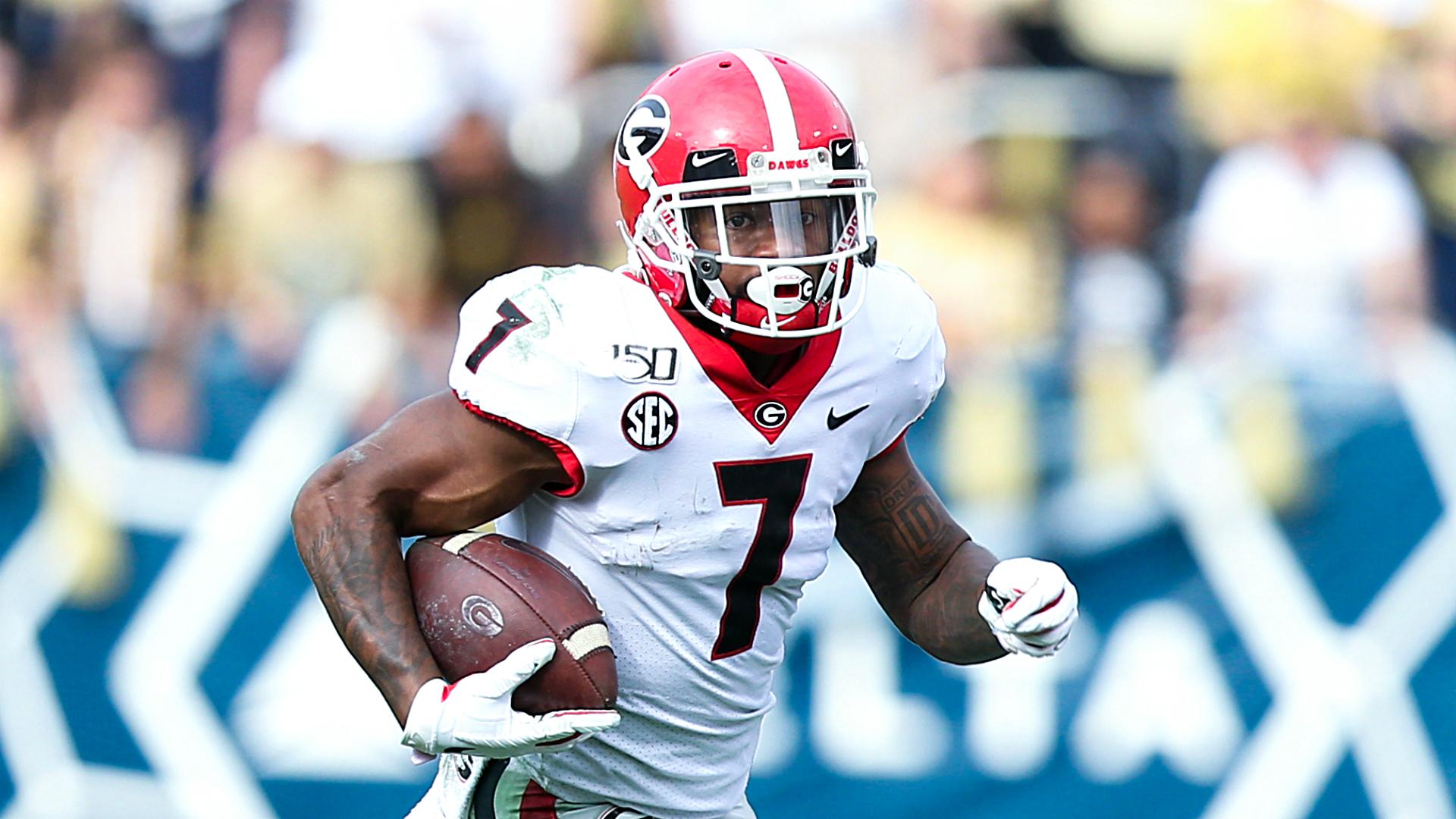 1920x1080 Georgia running back D'Andre Swift injured vs. Georgia Tech