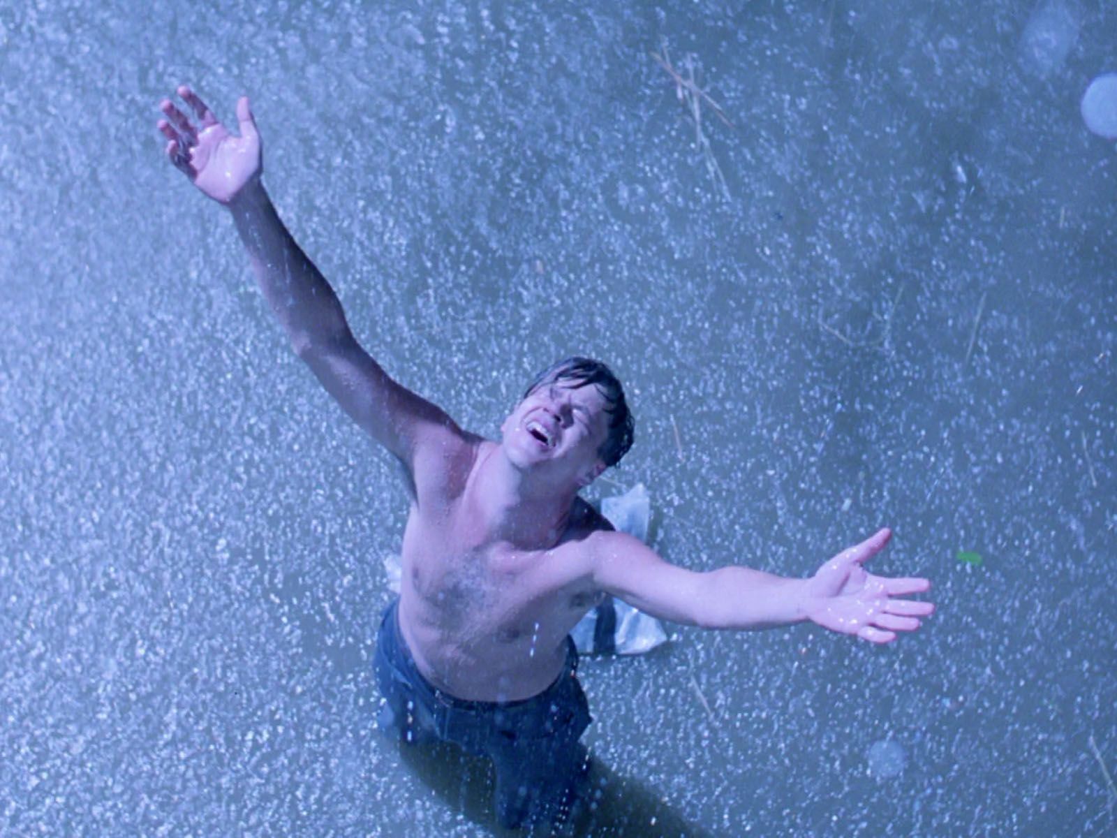 1600x1200 Shawshank Redemption Tim Robbins Andy Dufresne Rain Scene