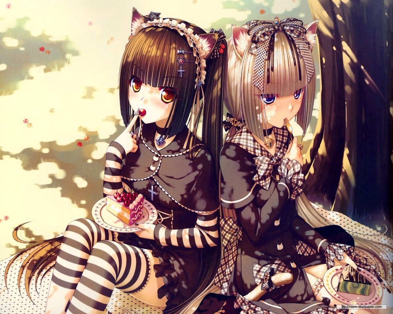1280x1024 Anime Twins Wallpaper