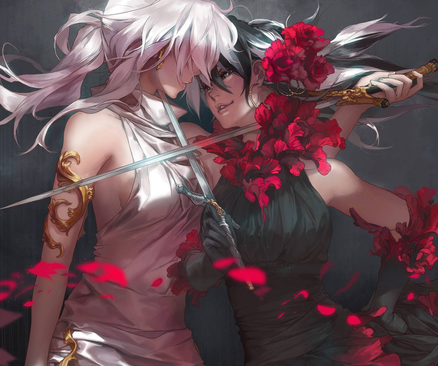 1531x1280 Anime Twins Wallpaper