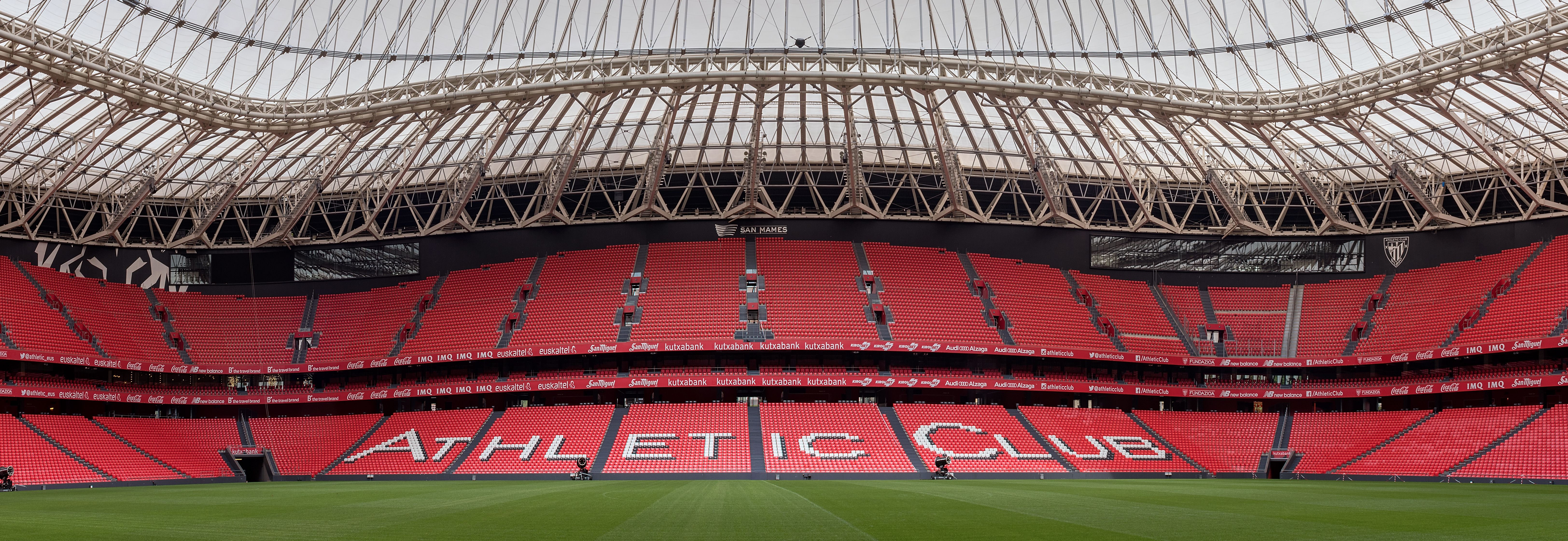6496x2244 Panoramic view of San Mames, football stadium, home of Athletic club