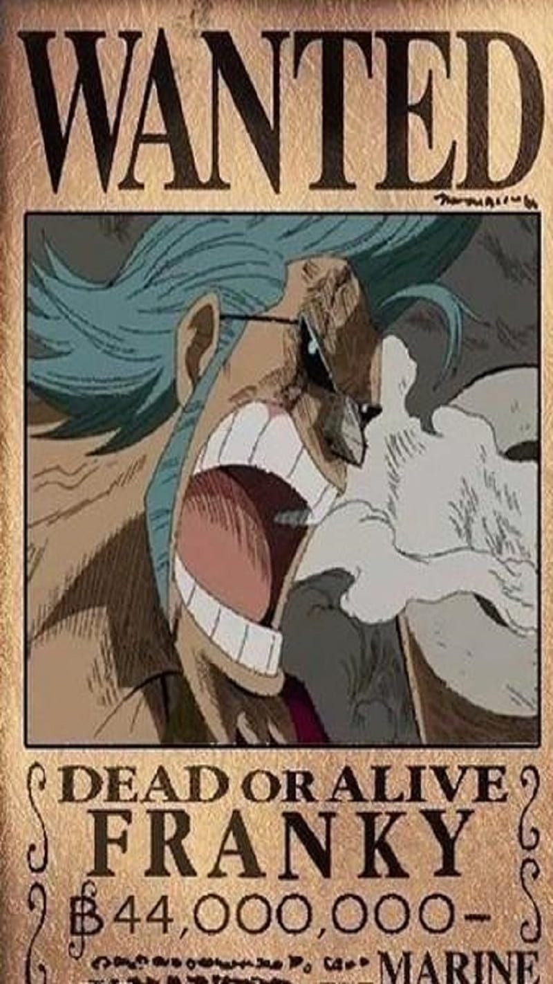 800x1422 ANIME ONE PIECE, Anime, Franky, One Piece, Wanted, HD Phone Wallpaper