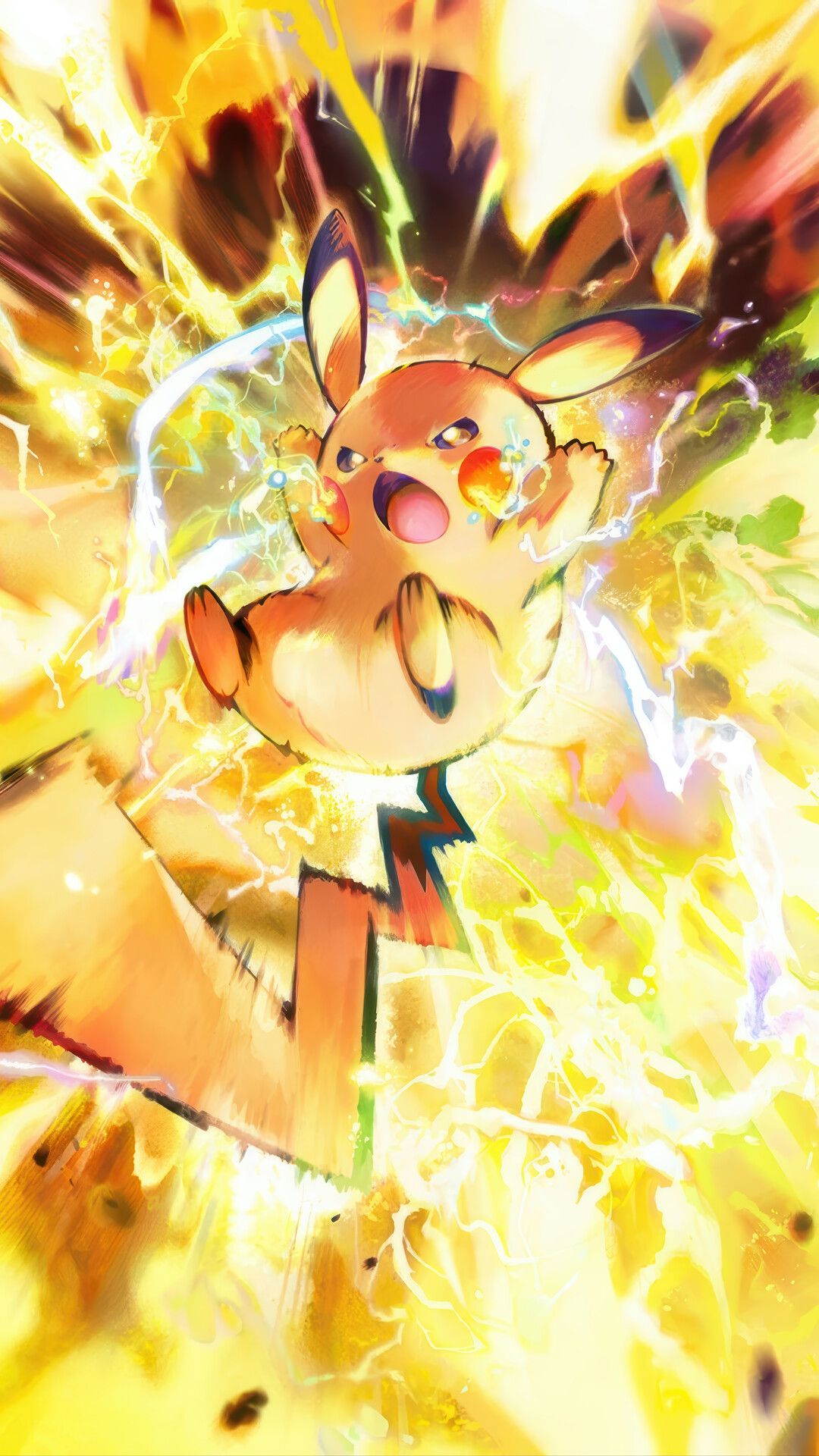 1080x1920 Pikachu Thunderbolt Pokemon 4K Wallpaper iPhone HD Phone f