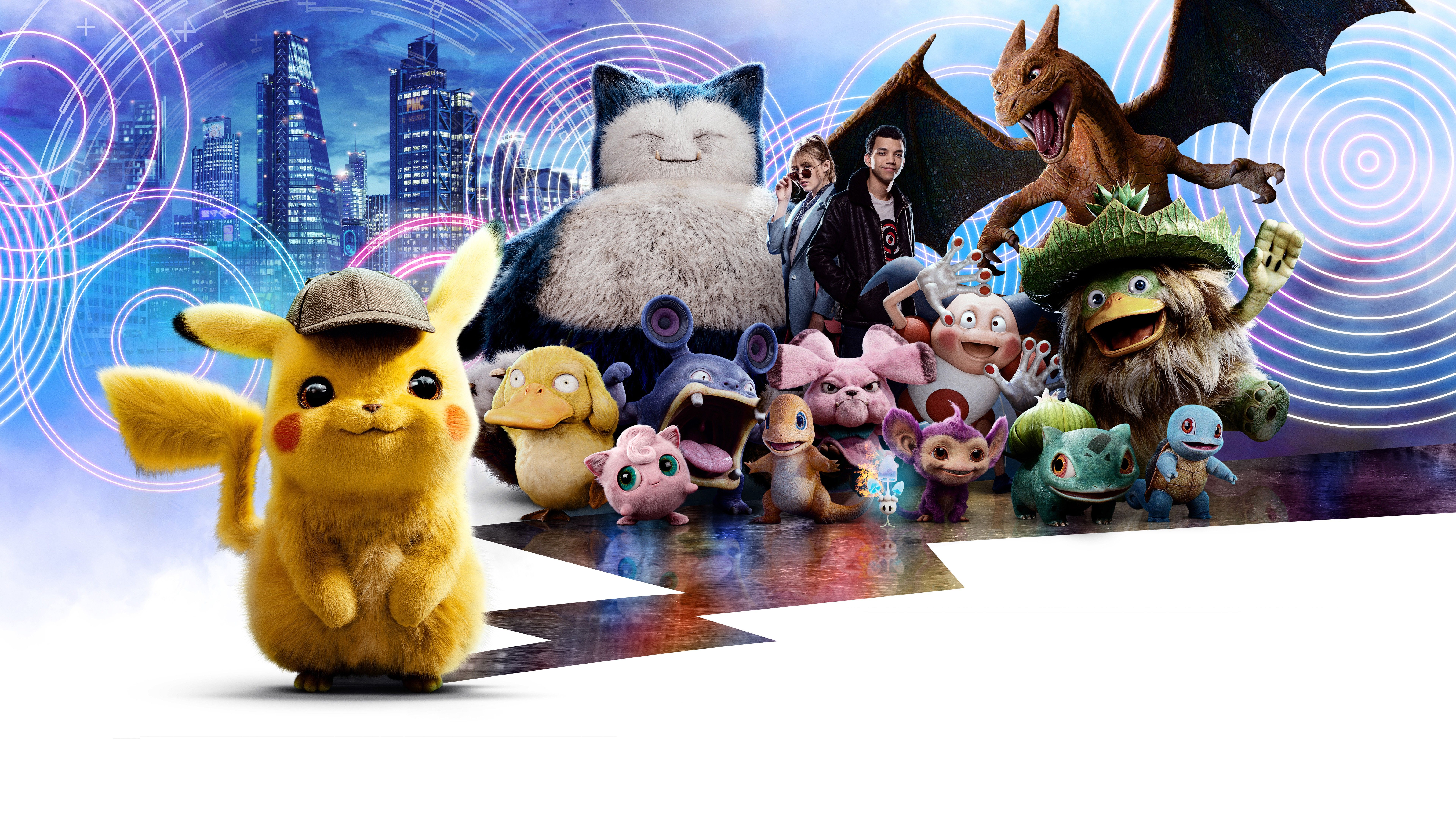 7680x4320 Pokémon Detective Pikachu 4K 8K Wallpaper
