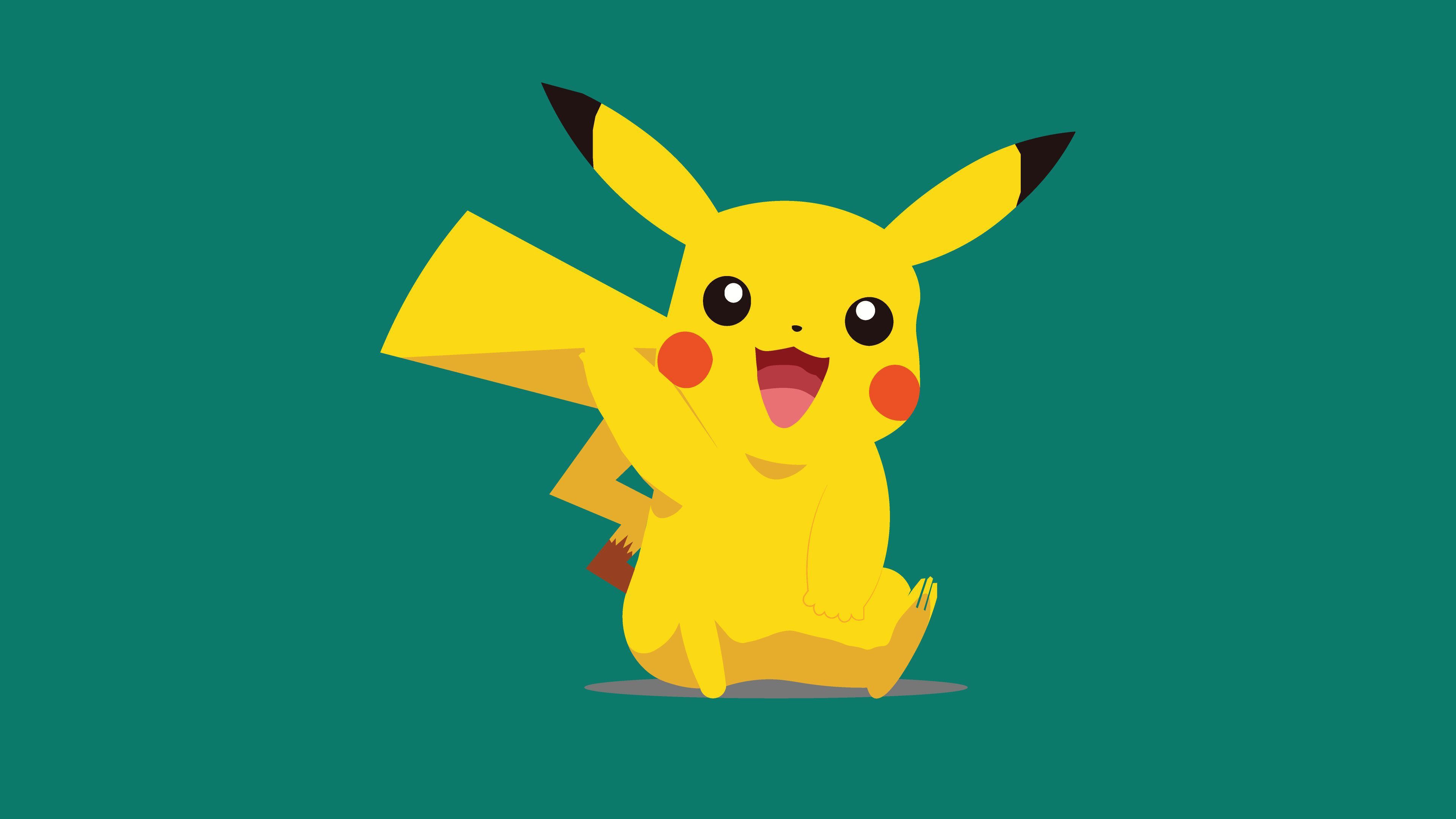 3840x2160 Pikachu In Green Background 4K HD Pikachu Wallpaper