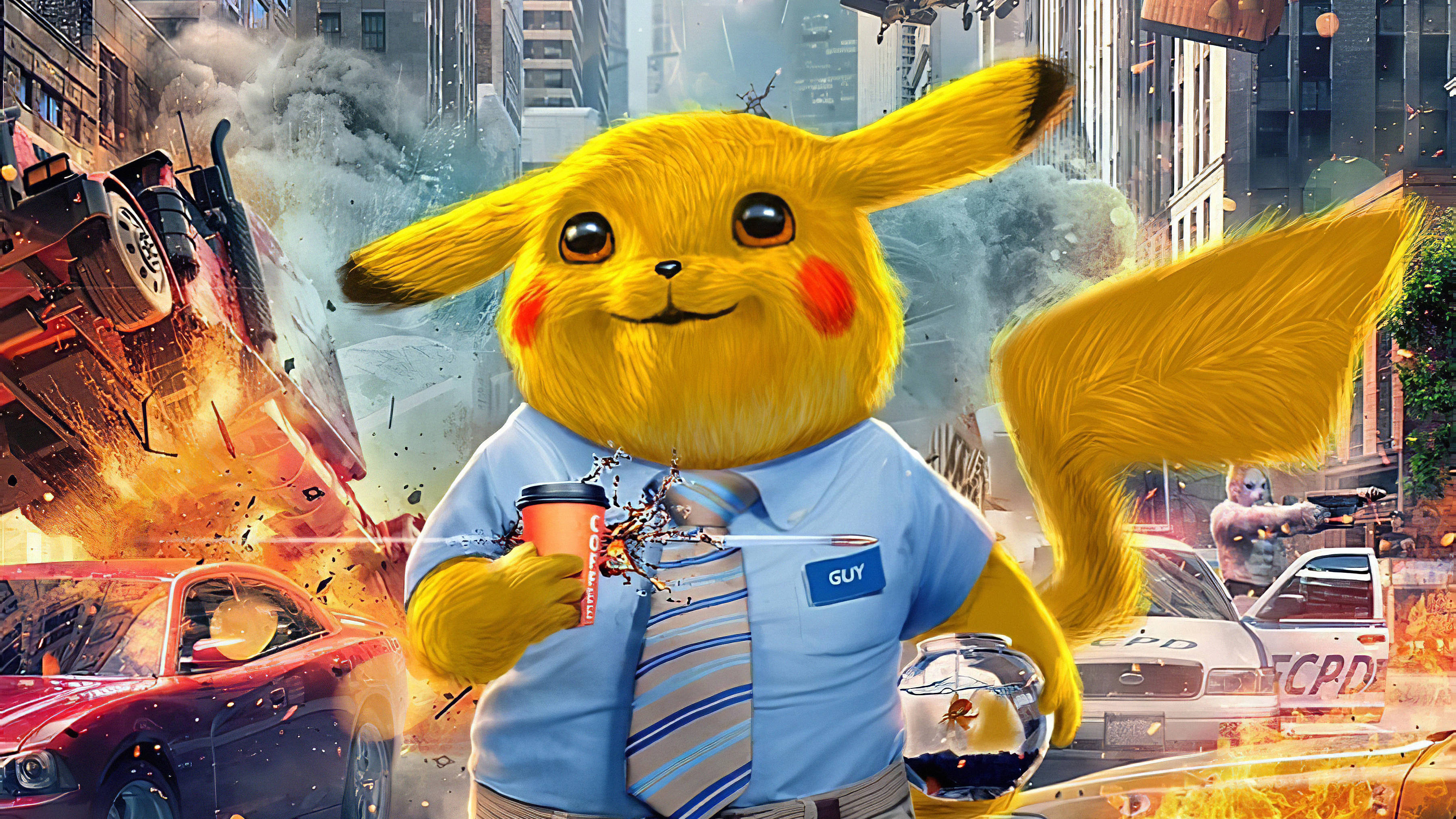 3612x2032 Pikachu as Free Guy Art 4K Wallpaper, HD Movies 4K Wallpaper, Image and Background