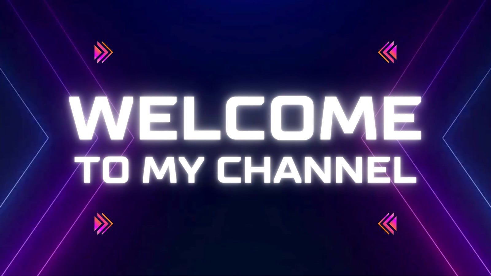 1600x900 Purple Pink and Blue Neon Arrow Gradient Shape Welcome to My Channel YouTube Intro