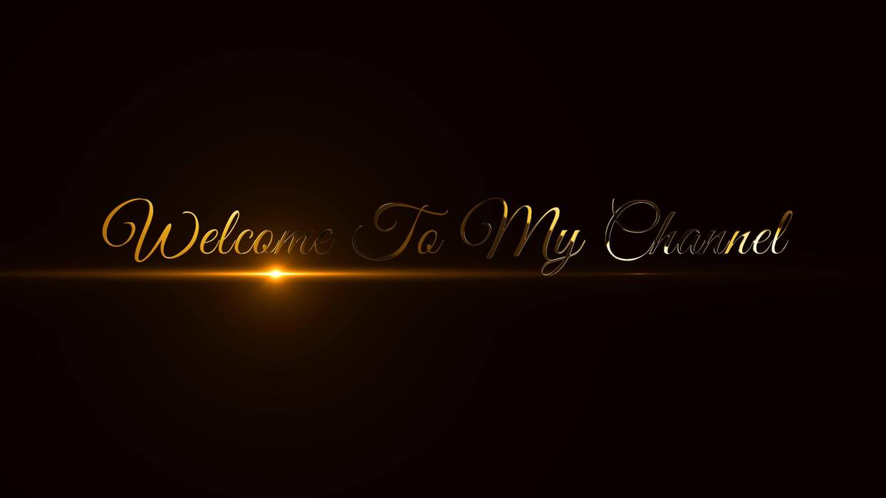 1244x700 welcome to my channel text effect on the green screen and alpha channel background
