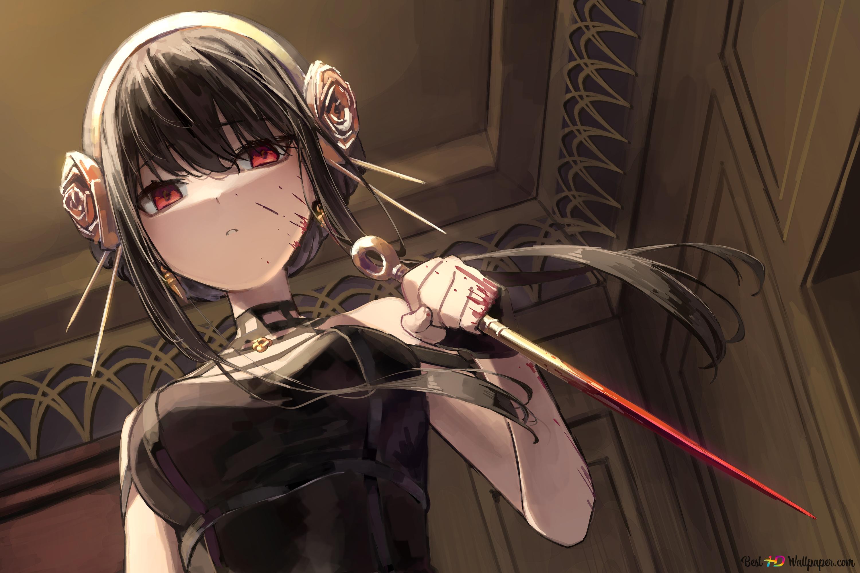 3000x2000 Spy x Family Princess golden weapon 4K wallpaper download